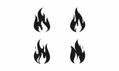 Fire flame set illustration vector design