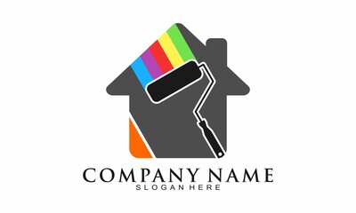 Home paint modern vector logo