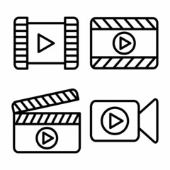 Movie Clip,Clapperboard Icon Design Vector Logo Template Illustration