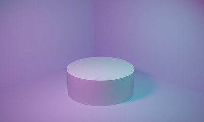 Minimal scene with podium and abstract background. Geometric shape. 3D illustration. 3d render.