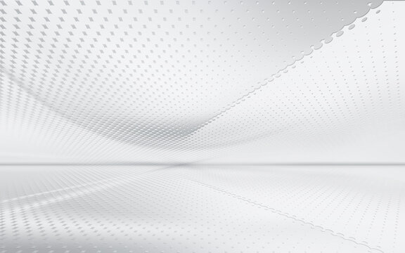 Backdrop gray and white halftone prespective interior background.