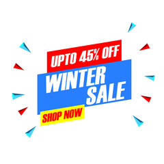 Mega Sale offer, price reduction, shop now, guaranteed sale banner, badge or label. Marketing vector illustration. Today discount clearance up to 45% off,