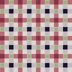 Japanese Pastel Checkered Vector Seamless Pattern
