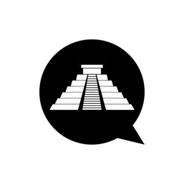 recommend clip art: Speech bubble Chichen Itza in Mayan icon isolated on white background 