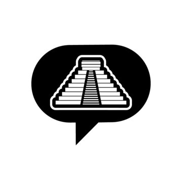 recommend clip art: Speech bubble Chichen Itza in Mayan icon isolated on white background 