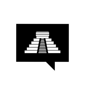 recommend clip art: Speech bubble Chichen Itza in Mayan icon isolated on white background 