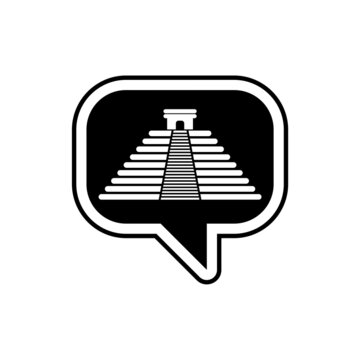 recommend clip art: Speech bubble Chichen Itza in Mayan icon isolated on white background 