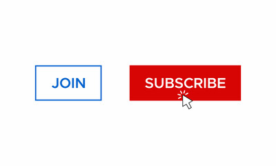 Join and Subscribe Button Icon Vector. Streaming Video Channel Elements