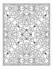 Coloring page mandala background. black and white coloring book pattern