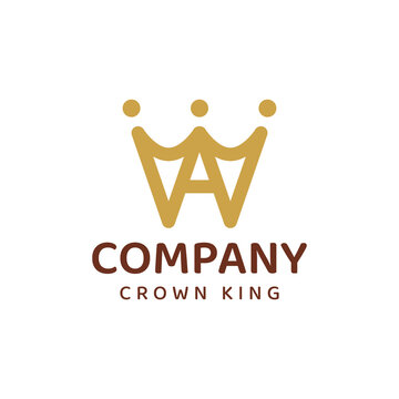 letter A crown logo template