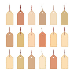 Empty paper tags isolated on white background - vector