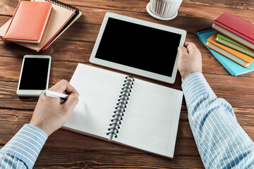 businessman works in the office