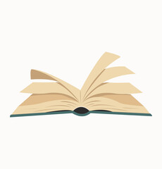 open green book  flat design vector