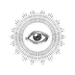 All seeing eye. Eye of Providence illustration.