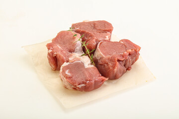 Raw pork tenderloin for cooking