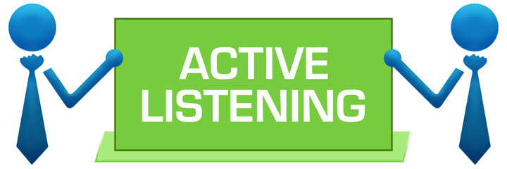 Active Listening Banner Symbols Left Right Green Blue 
