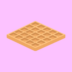 Waffle Cartoon Flat Vector Illustration