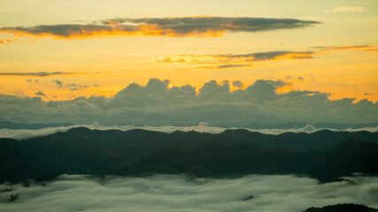 Take a morning view at the top of the mountain.