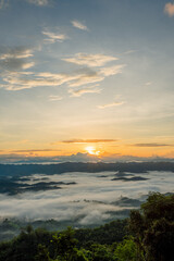 Fototapeta premium Take a morning view at the top of the mountain.
