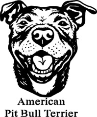 American Pit Bull Terrier - Funny Dog, Vector File, Cut Stencil for Tshirt