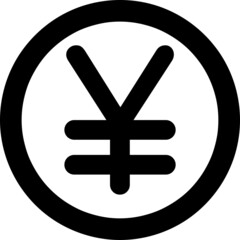 japanese currency icon, editable stroke and color.