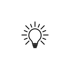 Light Bulb line icon vector, isolated on white background. Idea sign, solution, thinking concept. Lighting Electric lamp. Electricity, shine. Trendy Flat style for graphic design, Web site, UI. EPS 10