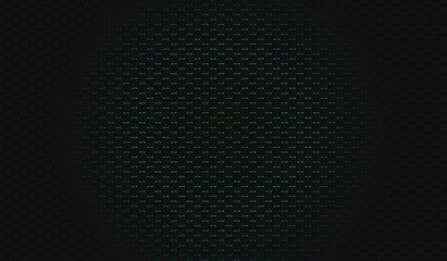 3D black hexagon and blue and green background