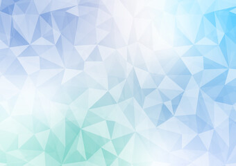 氷のような抽象的な幾何学模様と青・緑・紫系グラデーション背景素材