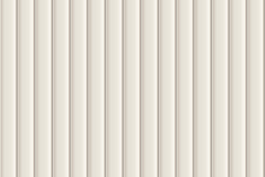 White vertical wooden, metal, or plastic seamless siding pattern of building cladding. Abstract vector pattern with texture. Horizontal wall decor for warehouse facade. Vinyl floor backhround