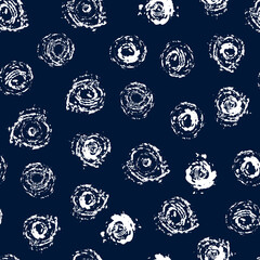 Seamless pattern, abstract white spots on blue