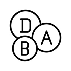 Vitamin nutrition flat line icon. Healthy food supplement - Vitamin, Mineral supplement, Pill. Outline sign for mobile concept and web design, store