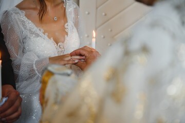 Priest during a wedding ceremony - nuptial mass
