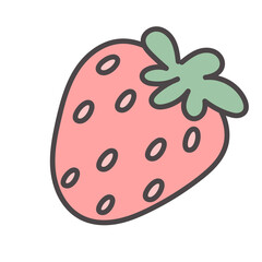 Strawberry hand drawn outline doodle icon. Vector sketch illustration of healthy berry - fresh raw strawberry for print, web, mobile and infographics isolated on white background.