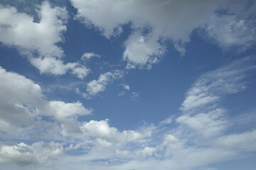White clouds in a sunny day