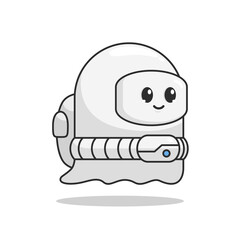 Vector Illustration Cute Astronaut Ghost