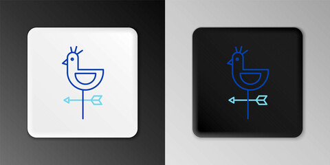 Line Rooster weather vane icon isolated on grey background. Weathercock sign. Windvane rooster. Colorful outline concept. Vector