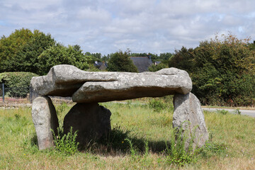 Dolmen of Botlann - megalithic monument in Erdeven village, Brittany