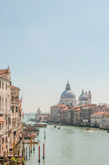 Venedig, Santa Maria della Salute, Basilica, Altstadt, Canale Grande, Gondel, Schifffahrt, Boote, Insel, Lagune, Sommer, Italien