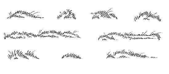 Set of meadow grass. Wild field plants. Outline sketch. Hand drawing is isolated on a white background. Vector © Ирина Мордвинкина