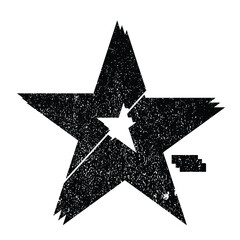 Glitch distorted geometric shape . Minimal art design . Noise destroyed star logo . Trendy defect error shapes . Glitched frame .Broken effect . Grunge texture . Distress object .vector 