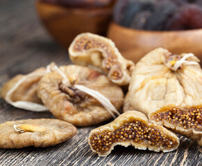 dried ripe and sweet yellow figs