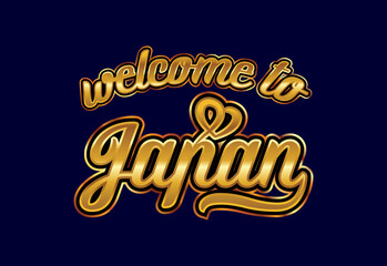 Welcome To Japan Word Text Creative Font Design Illustration. Welcome sign