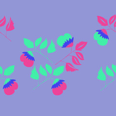 Horizontal stylized colored branches.Hand drawn.