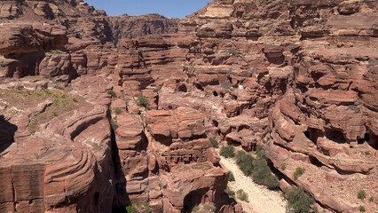 Around the Crussader Castle at el - Habis in Petra - Jordan, World Heritage Site