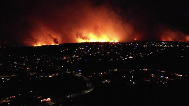 Marshall wildfire in Colorado from drone