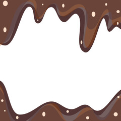 Sweet Brown Chocolate, Coffee Dripping Template Banner.