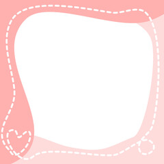 Light Pink Pastel and White Dash Dot Heart Line Template Banner.