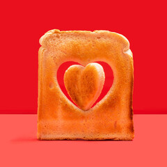 Inspired by a symbol of unconditional love, the arrangement is made of one slice of toasted bread...