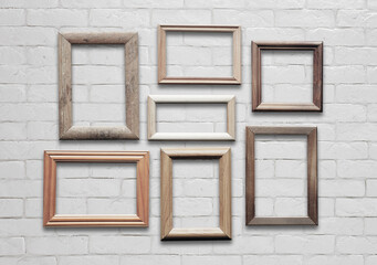 Obraz na płótnie Canvas frames on white wall