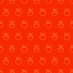 Orange seamless pattern with coconut cocktail.